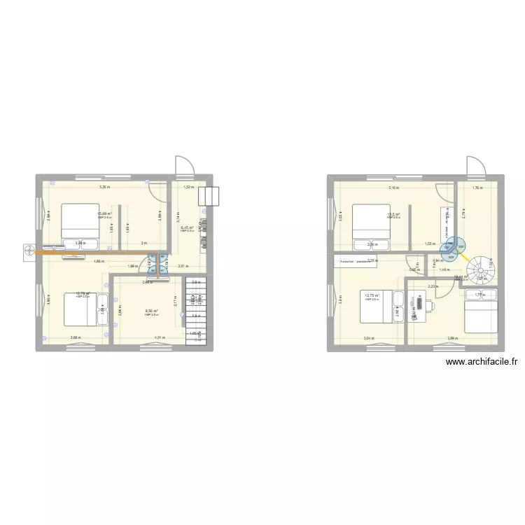 Montgi baie vitr&eacute;e. Plan de 8  et 94 m²