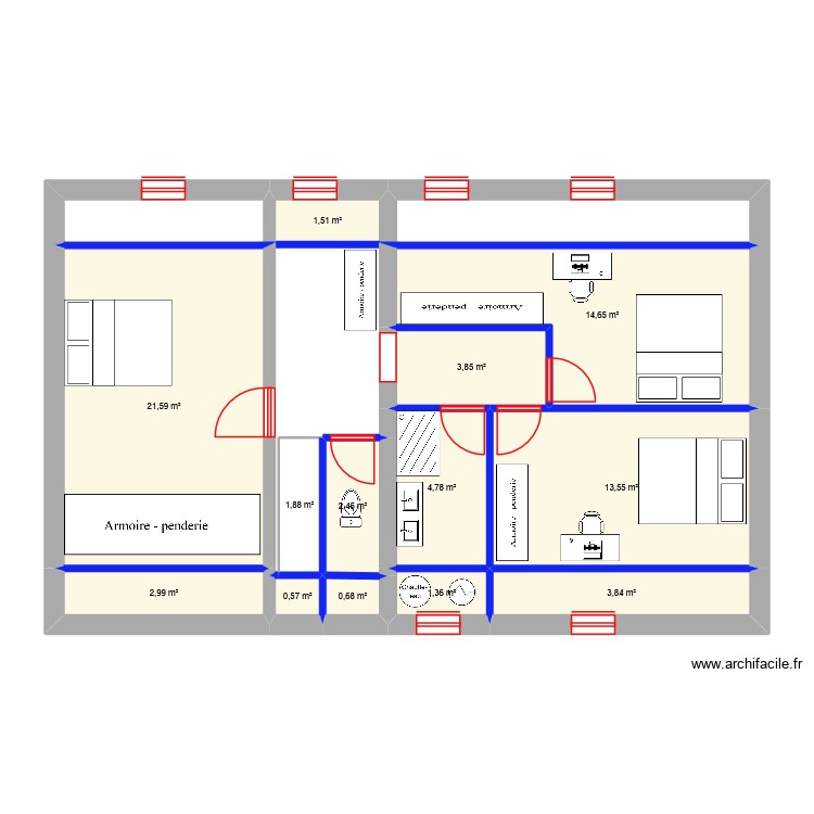 Etage Rte de Noordpeene. Plan de 0 pièce et 0 m2