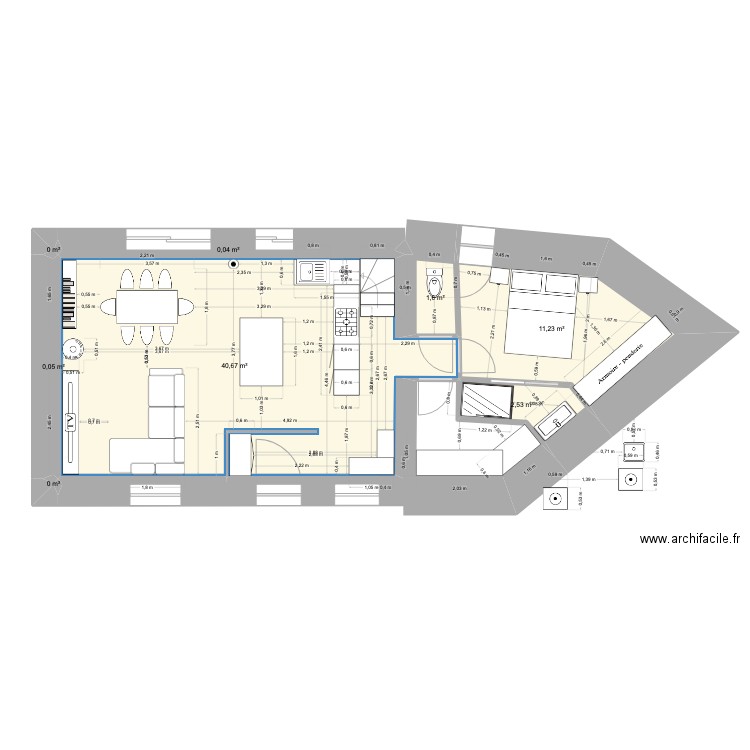 maison finale3. Plan de 8 pièces et 56 m2