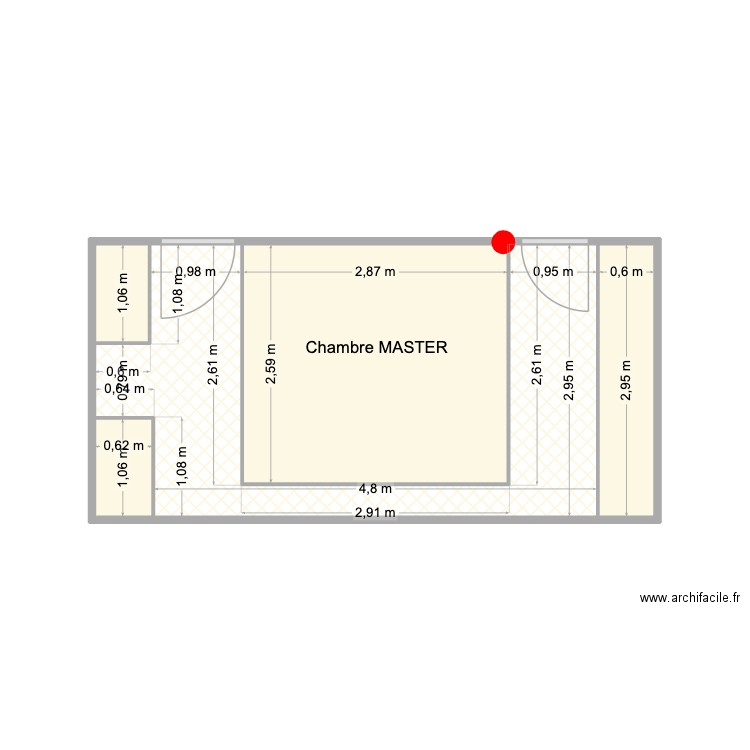 CH MASTER. Plan de 5 pièces et 18 m2