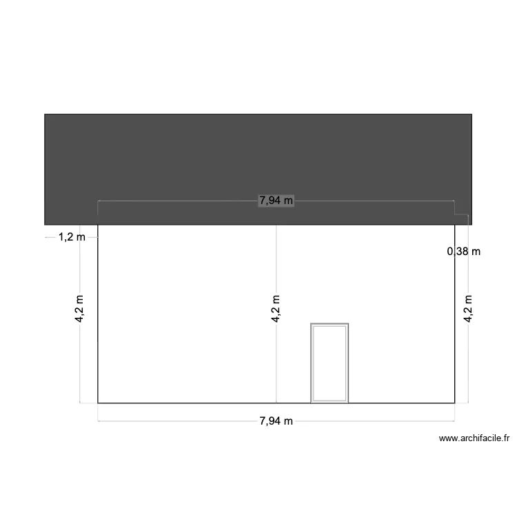 DP facade toit face sud. Plan de 