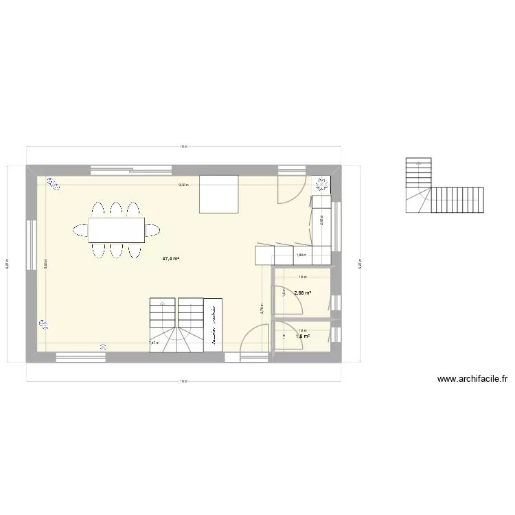 christophe 2. Plan de 8 pièces et 102 m²