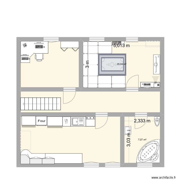 momommo. Plan de 3 pièces et 66 m2