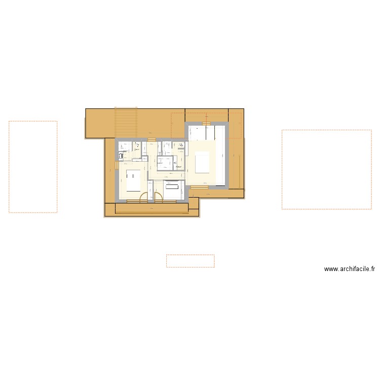 Manigod - étage 2 - couloir avnt. Plan de 9 pièces et 300 m2