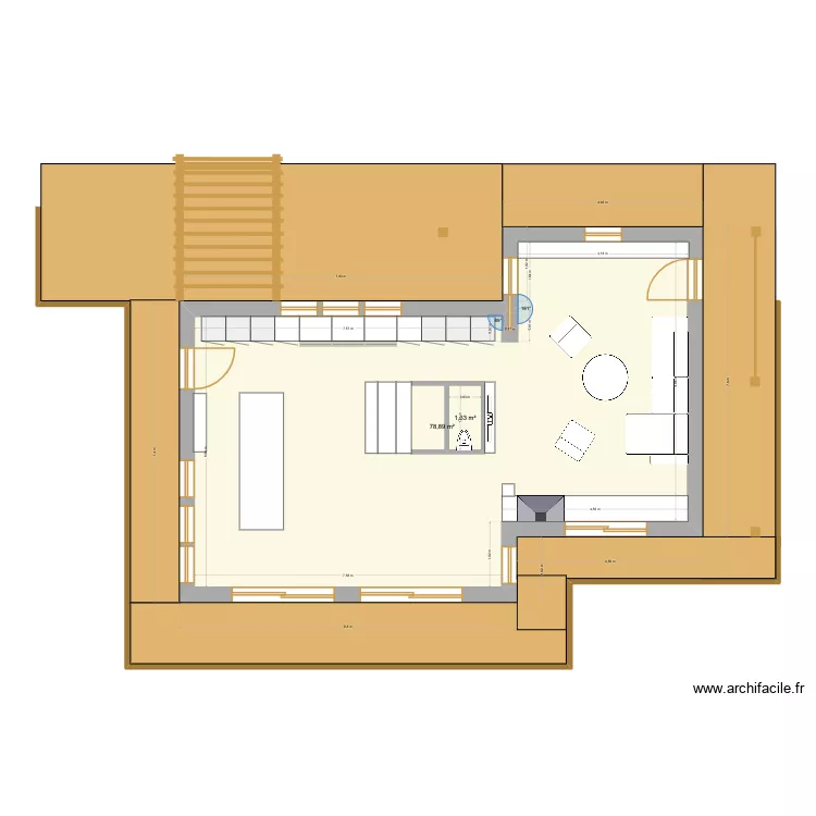 Manigod - &eacute;tage 2 - couloir avnt. Plan de 