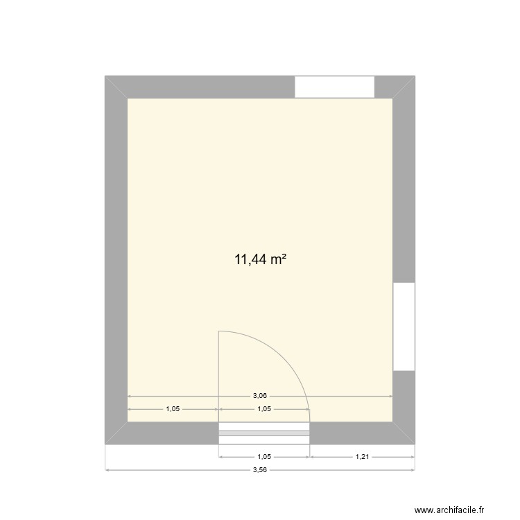 FOUGERAT CUISINE. Plan de 1 pièce et 11 m2