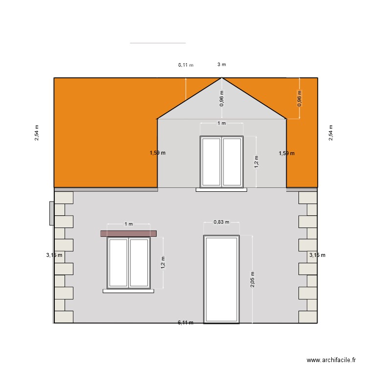 dépendance façade nord avril 2025. Plan de 0 pièce et 0 m2