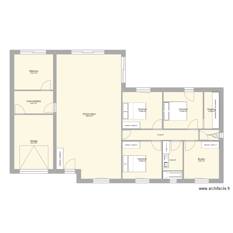 chappert. Plan de 12 pièces et 147 m2