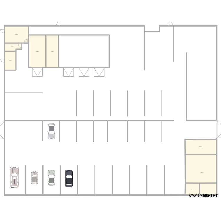 Atelier Boulogne . Plan de 8 pièces et 186 m2