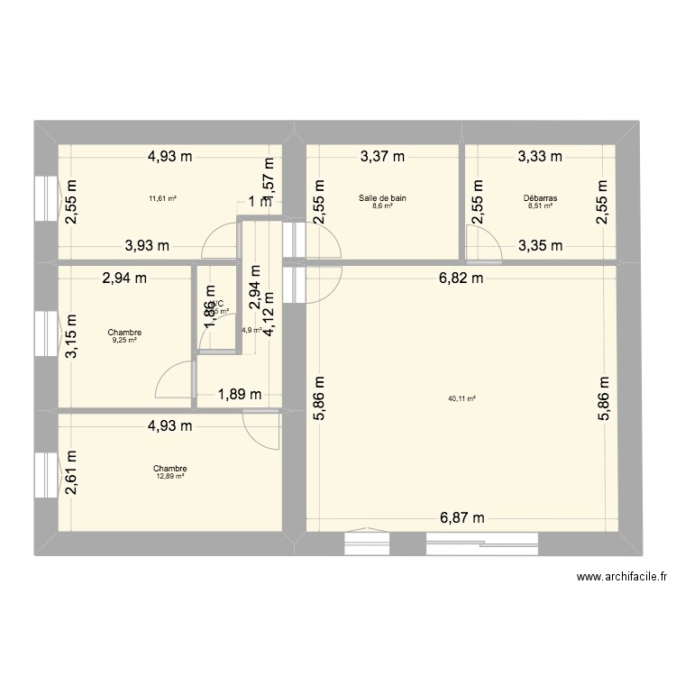 ROUTE DE NEUILLE RDJ V2. Plan de 8 pièces et 98 m2