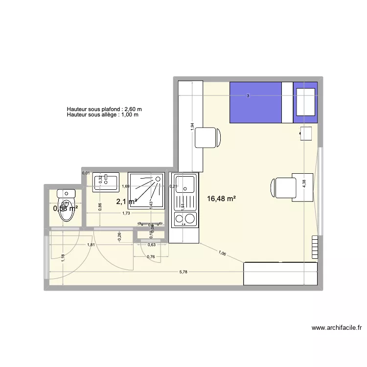 Studio 6 Meubles V3. Plan de 
