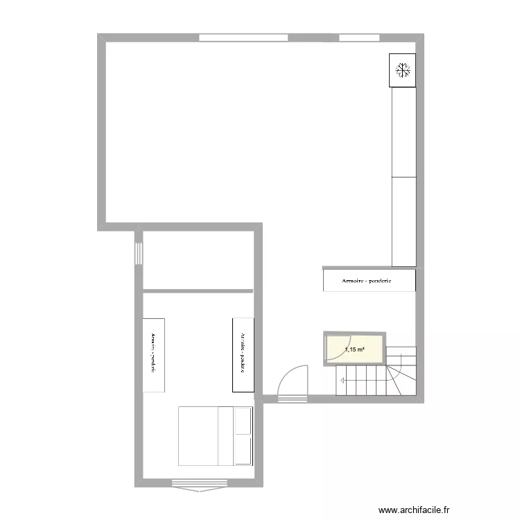dim PONTAULT. Plan de 1  et 1 m²