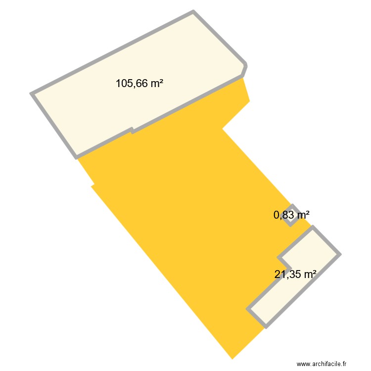 feneu1. Plan de 3 pièces et 128 m2