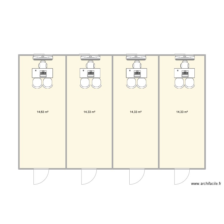 MAIRIE DE LARBRESLE. Plan de 4 pièces et 58 m2