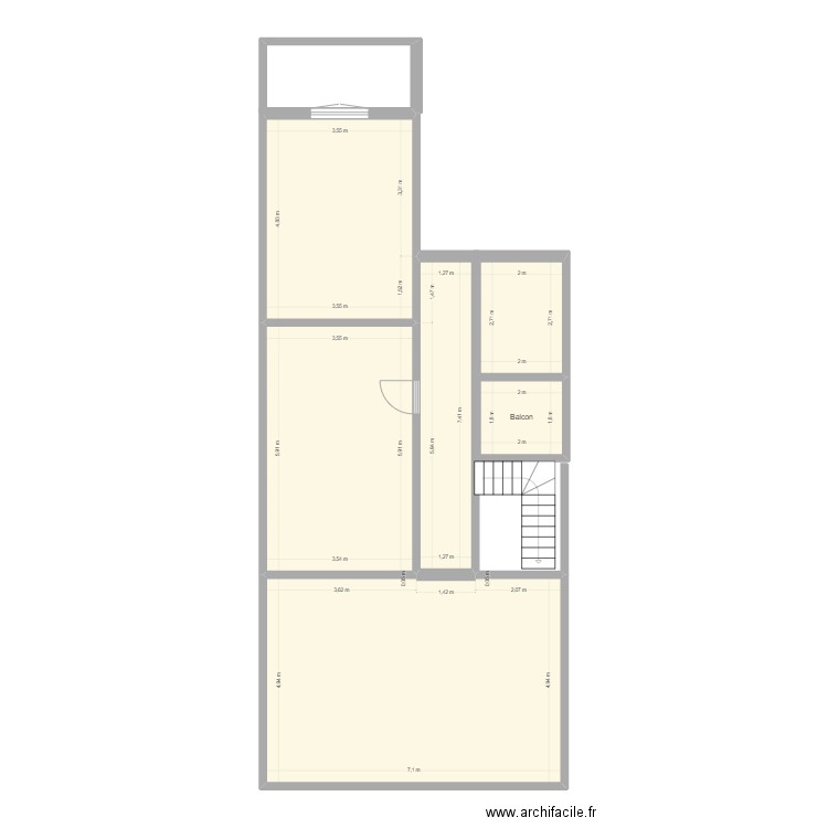 Maison RC. Plan de 6 pièces et 92 m2