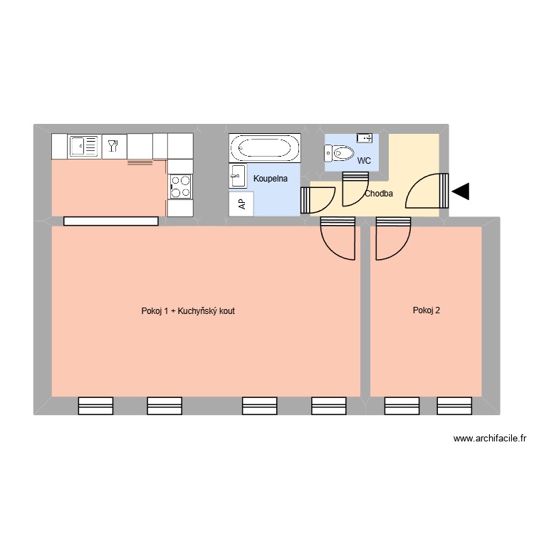 Matěje Kopeck&eacute;ho 515, byt 25. Plan de 0 pièce et 0 m2