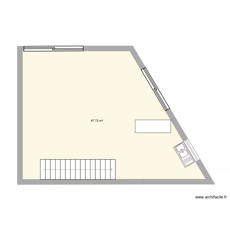 ANNEX CHALET ETAGE V1. Plan de 1 Pièce et 48 m² ANNEX CHALET ETAGE V1. Plan de 1 Pièce et 48 m²