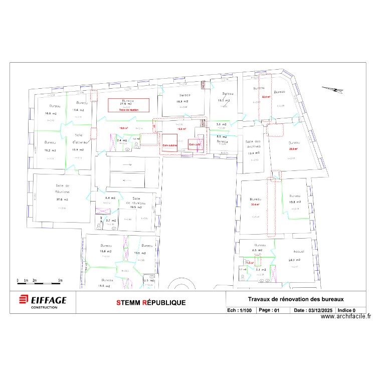 bureau avocat. Plan de 0 pièce et 0 m2