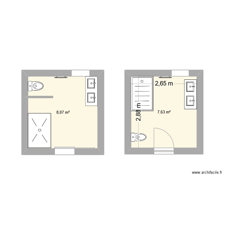 Brulebois roche la moliere. Plan de 2 pièces et 16 m2