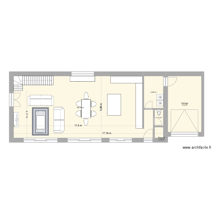 SXS3 Last. Plan de 18 pièces et 157 m2