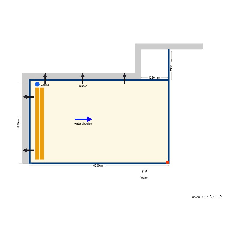 Johnson v2. Plan de 1 pièce et 22 m2