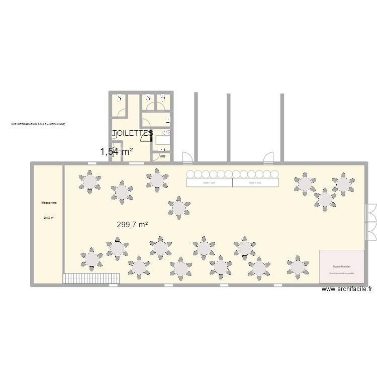 SALLE ST MAURICE IV. Plan de 10 pièces et 360 m2