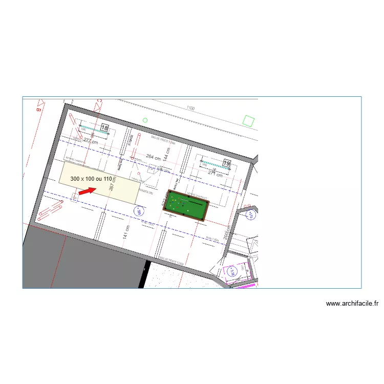 grenier maison objet. Plan de 