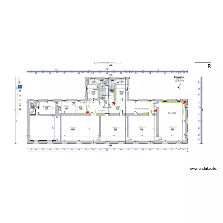 Coll&egrave;ge Lasalle +1. Plan de 3  et 14 m²