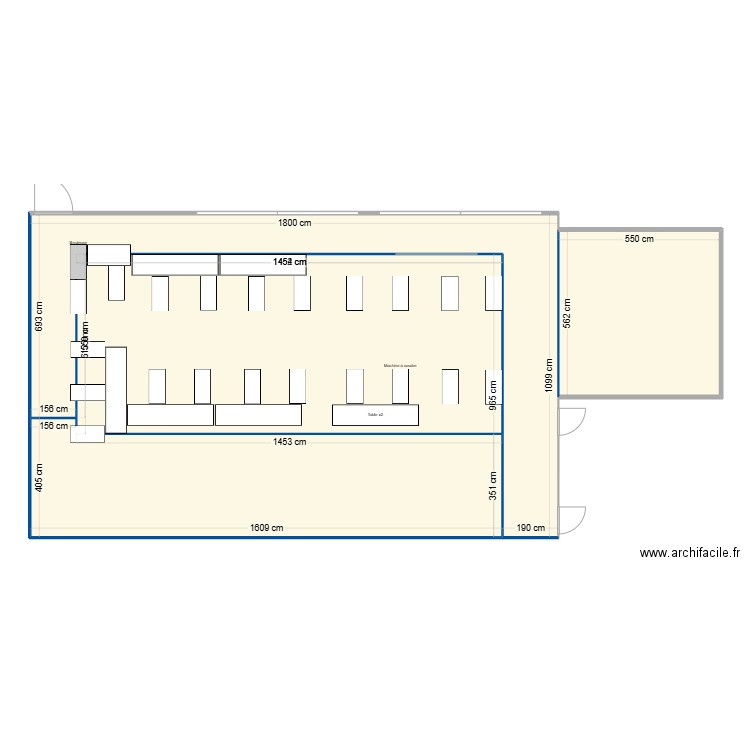 POSTE CONFECTION. Plan de 4 pièces et 228 m2