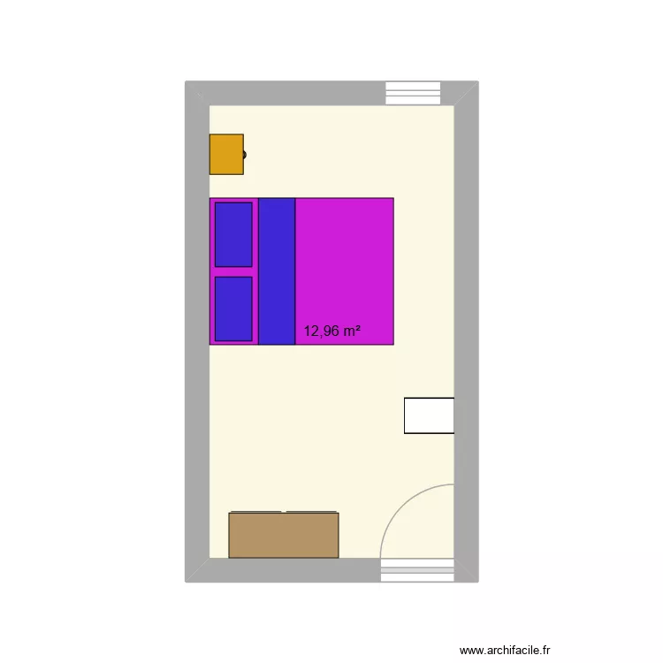Chambre m. Plan de 1 et 13 m² Chambre m. Plan de 1 et 13 m²