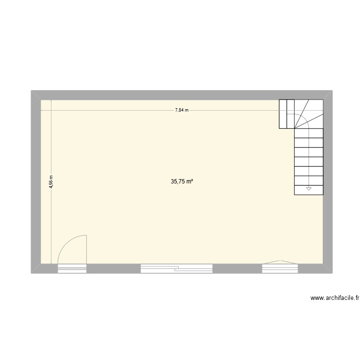 MAISON HOUILLES. Plan de 1 pièce et 36 m2