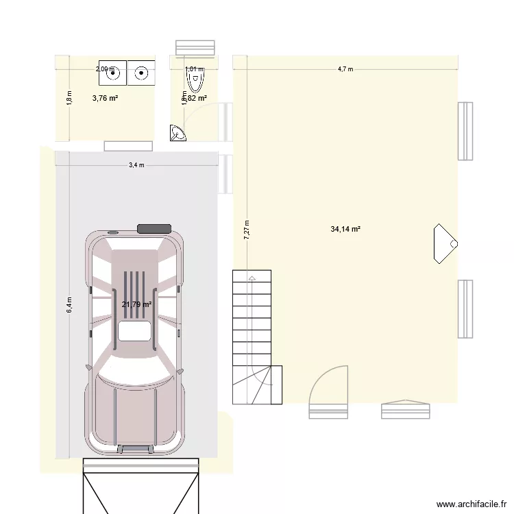 CASA. Plan de 4  et 62 m²