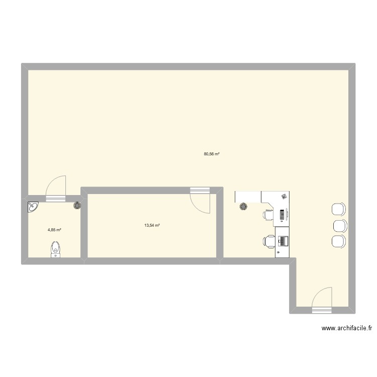 GENDARMERIE. Plan de 3 pièces et 99 m2