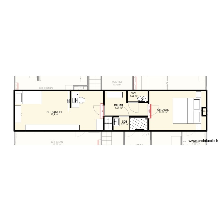Maison Avelin après modification. Plan de 27 pièces et 282 m2