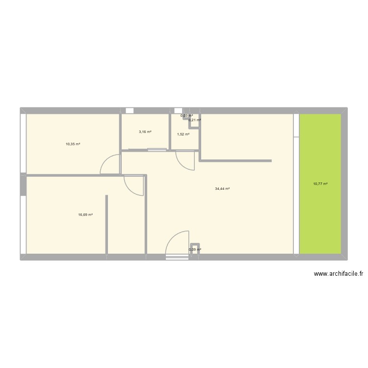 JET 1. Plan de 9 pièces et 77 m2