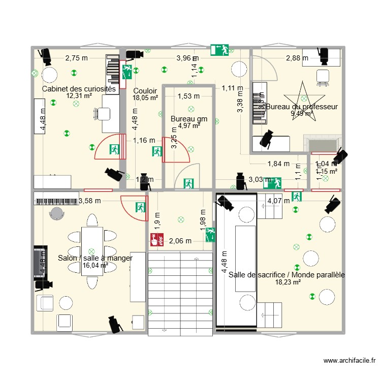 1er &eacute;tage gm au centre v2 prise eclairage. Plan de 0 pièce et 0 m2