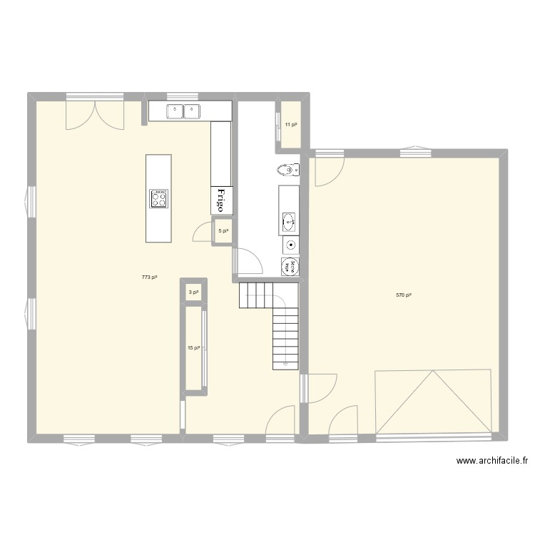 FG-17A. Plan de 6 pièces et 128 m2