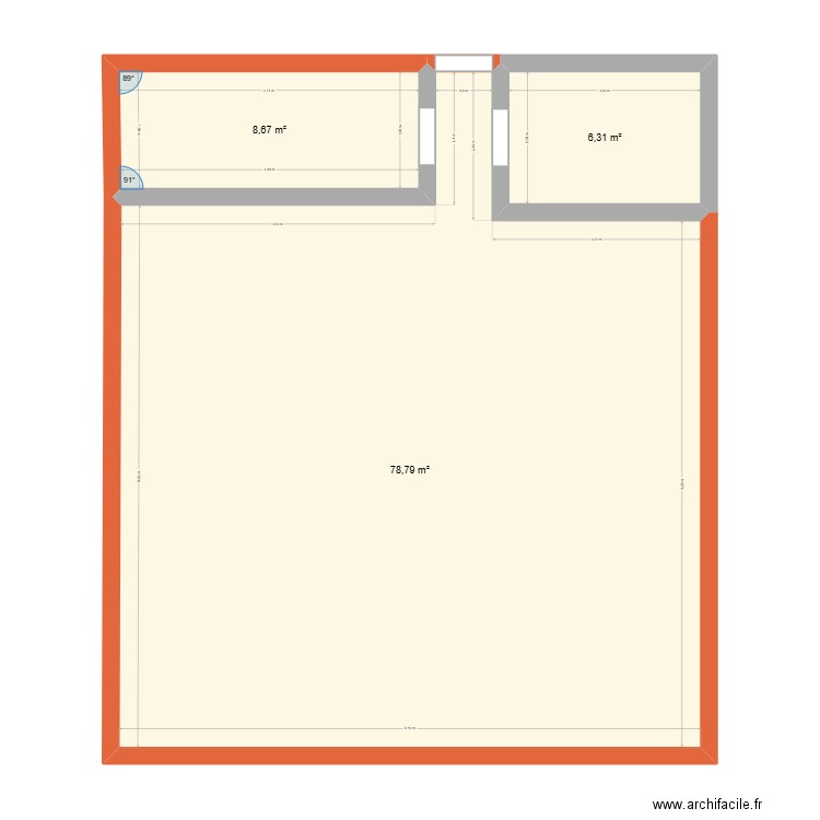 englais. Plan de 3 pièces et 94 m2