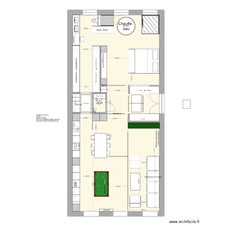 PLAN MERIMEE INVEST V5. Plan de 3 pièces et 111 m2