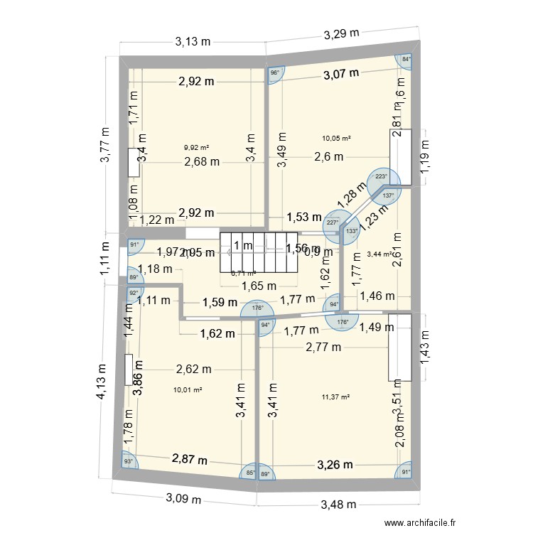 GUIGUI92. Plan de 6 pièces et 51 m2