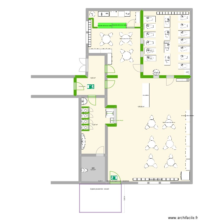 Petit Prince apres travaux (V2). Plan de 5 pièces et 192 m2