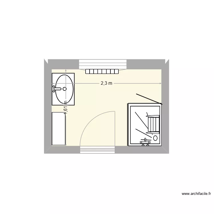 Singer avant. Plan de 1  et 4 m²