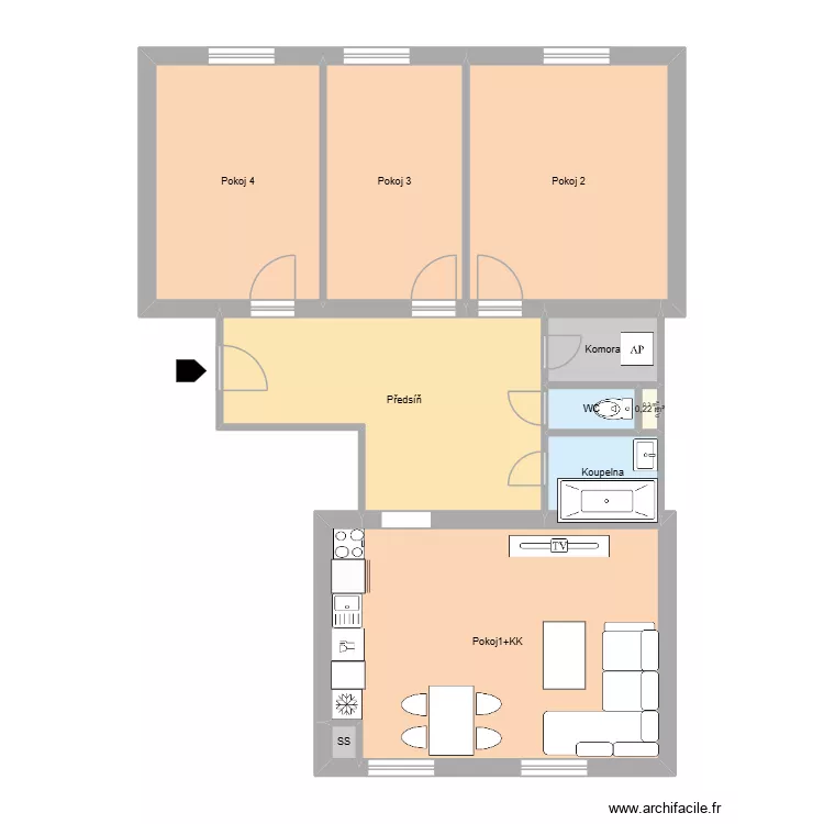 Hlavn&iacute; tř&iacute;da 173 byt 10 HA. Plan de 10  et 84 m²