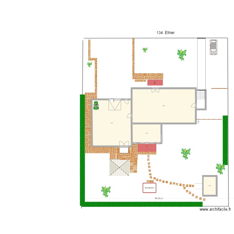 134 Éthier a. Plan de 4 pièces et 181 m2