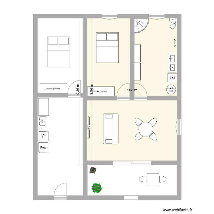 Grange bas V3. Plan de 1 et 47 m² Grange bas V3. Plan de 1 et 47 m²