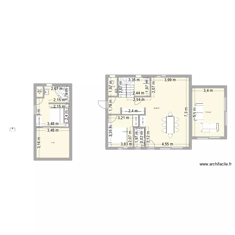 PLAN MAISON RBMA2. Plan de 6 et 105 m² PLAN MAISON RBMA2. Plan de 6 et 105 m²
