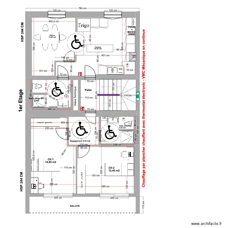 21 Bis plaine 1ER ETAGE V1 Etudiant  01-08-2024. Plan de 0 pièce et 0 m2