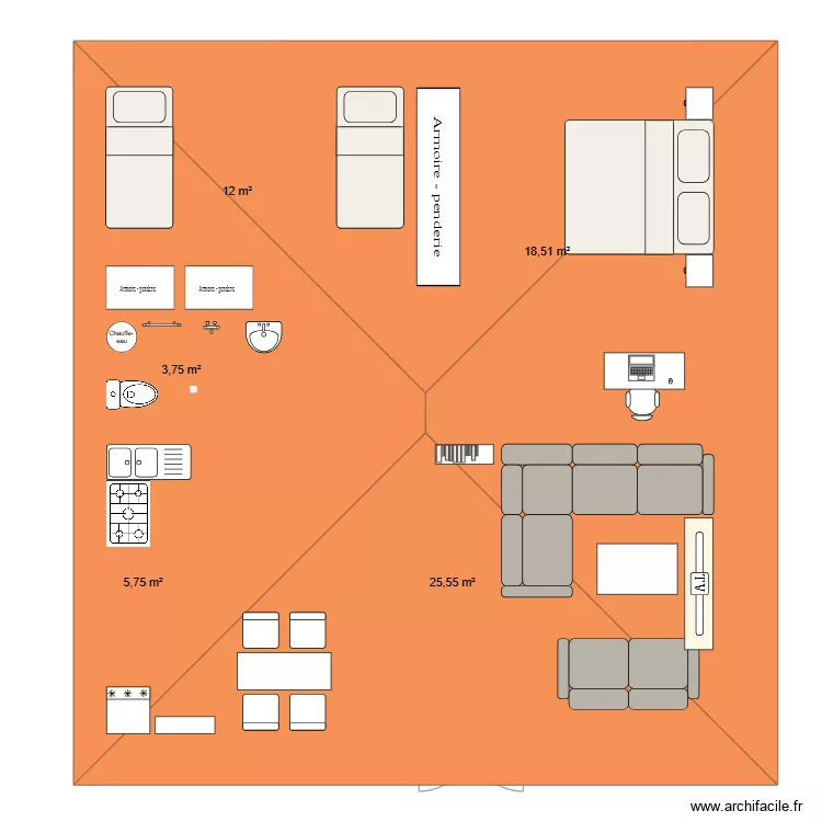 PLAN 1. Plan de 5 Pièces et 66 m²