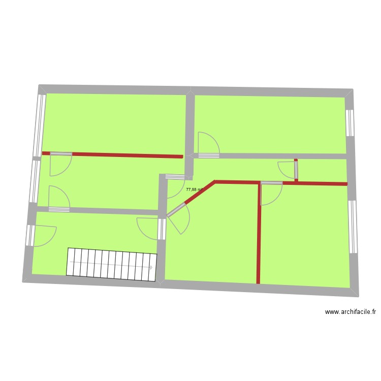 maison papa. Plan de 1 pièce et 78 m2