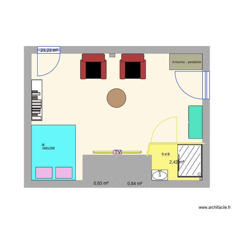 chambre du bas PROJET 03. Plan de 0 pièce et 0 m2